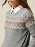Maglia jacquard misto lana con applicazioni image number 2