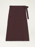 Wraparound linen blend skirt image number 4