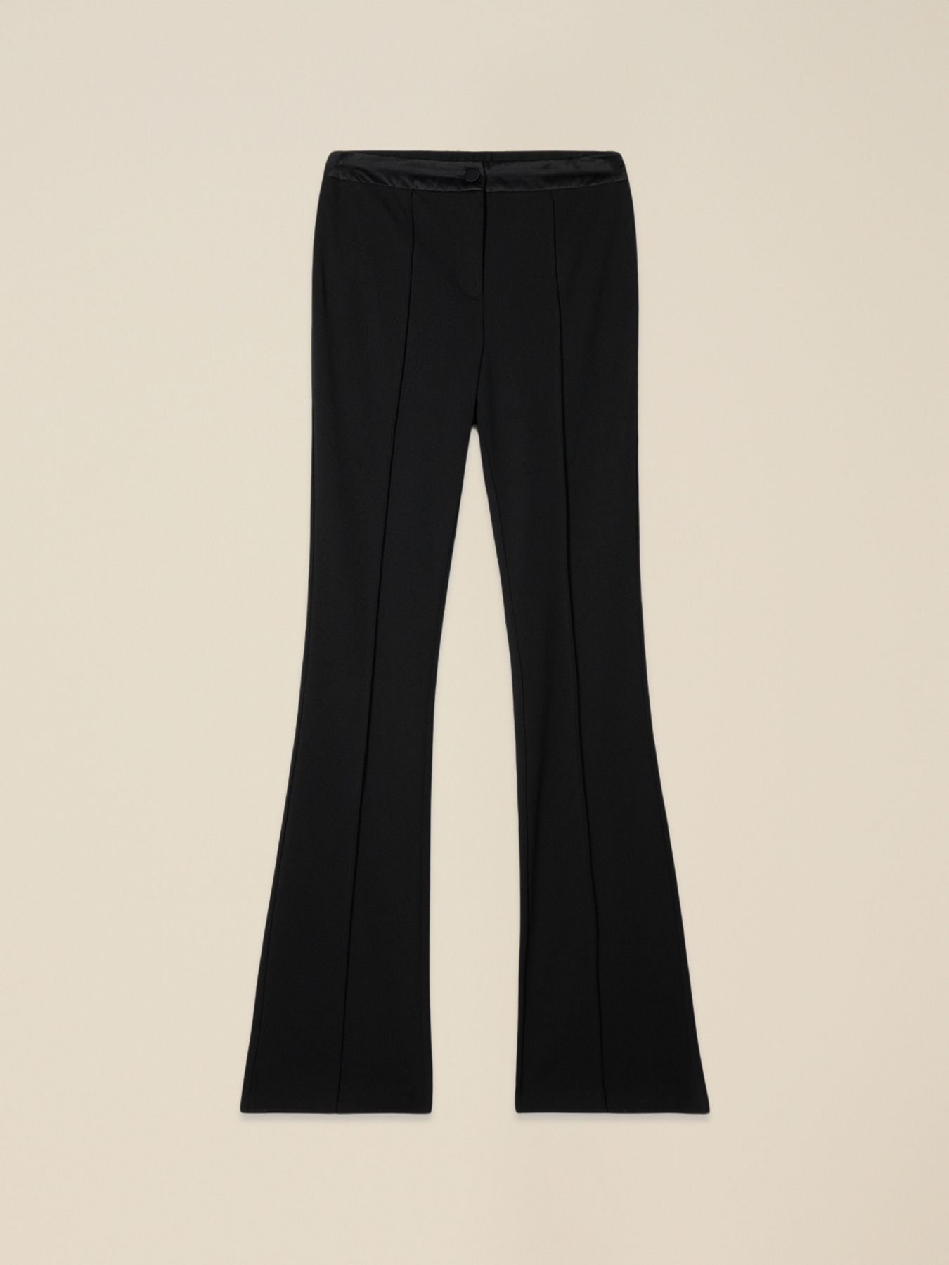 Flare pants in cr&ecirc;pe fabric image number 4