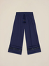 Pantaloni in mussola con inserto in pizzo image number 4