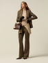Pantaloni flare din tricot milano cu imprimeu image number 0