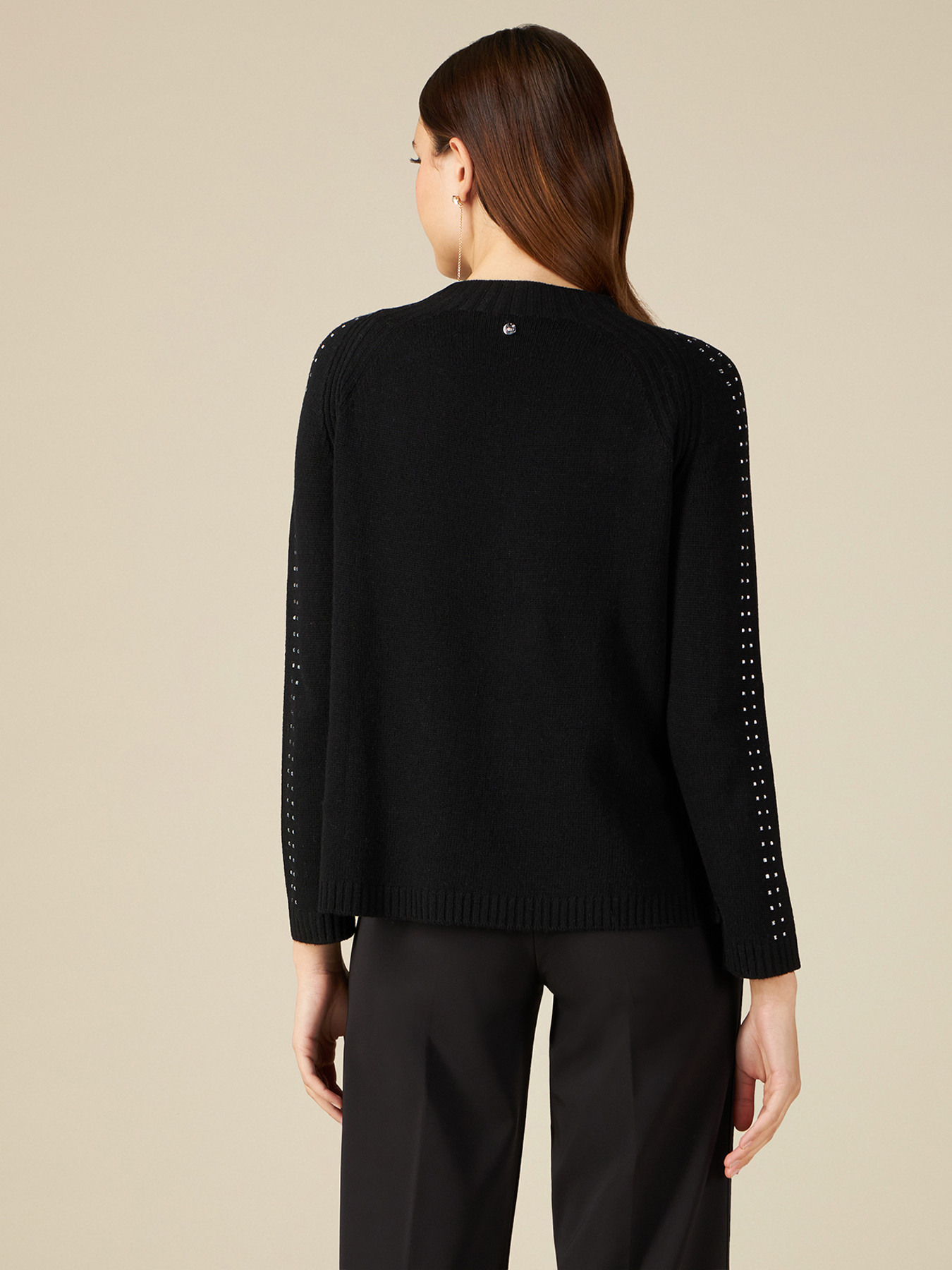 Pullover aus Kaschmirgemisch mit Glassteinen image number 1