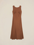 Vestido largo fluido con drapeado image number 3