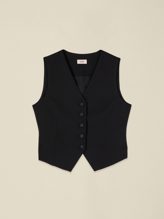 Gilet in tessuto cr&ecirc;pe