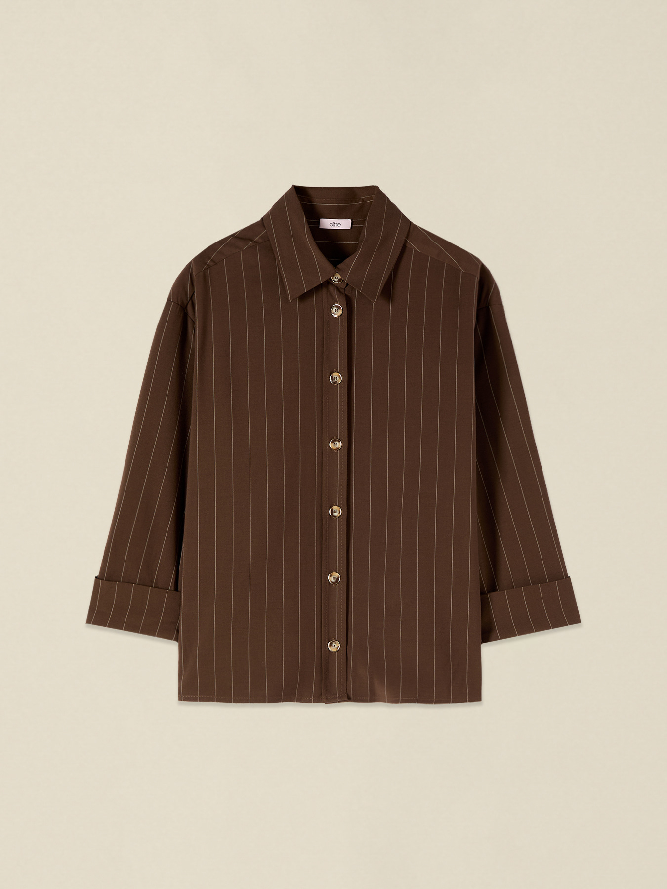 Camisa de rayas finas mezcla de lino image number 3