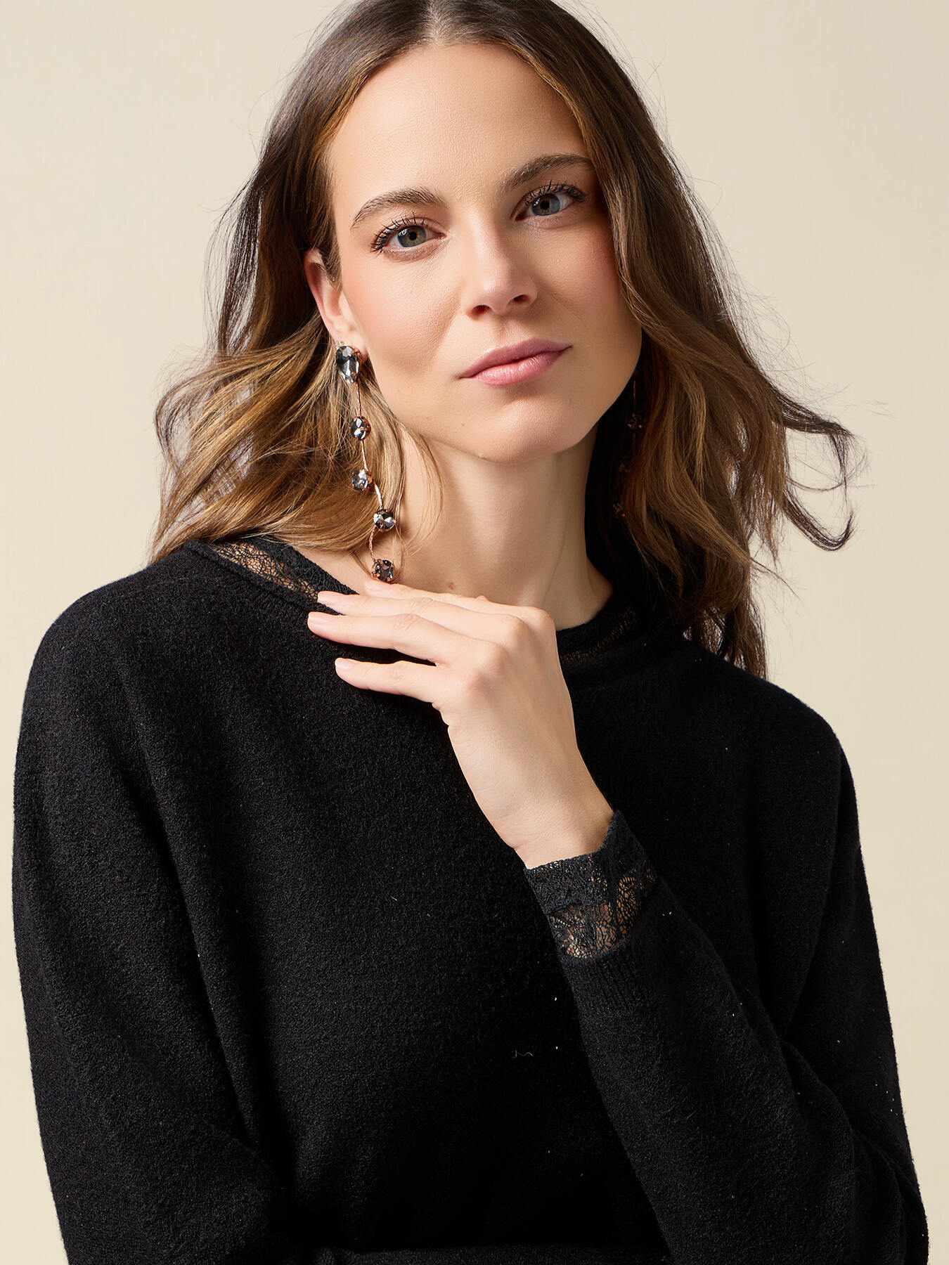 Sweater with micro sequins image number 2