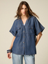 Cămașă oversized cu efect denim image number 0