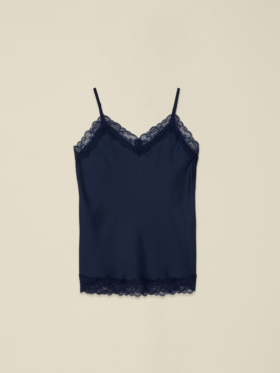 Top lingerie in raso e pizzo