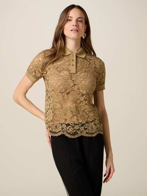 Polo-Shirt aus Spitze
