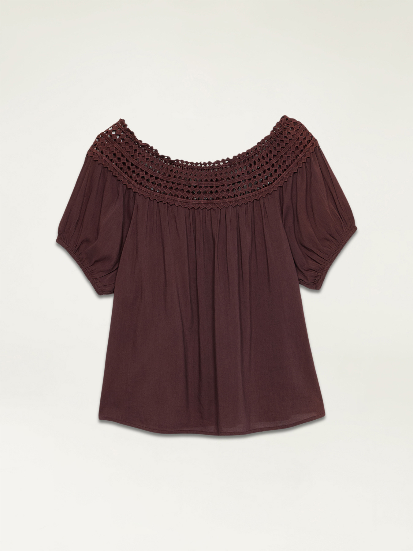 T-shirt con bordo in macram&eacute; image number 3