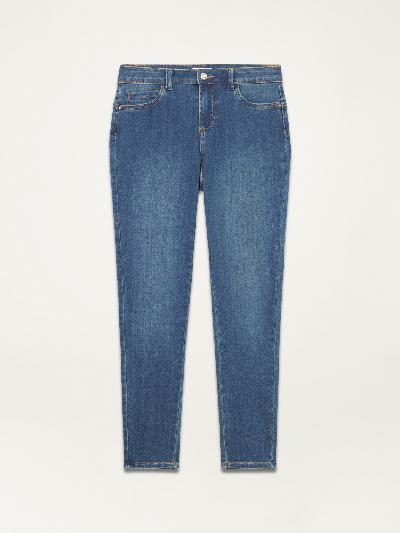 Jeans skinny con bottone gioiello image number 4