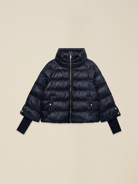 Short down jacket in real down