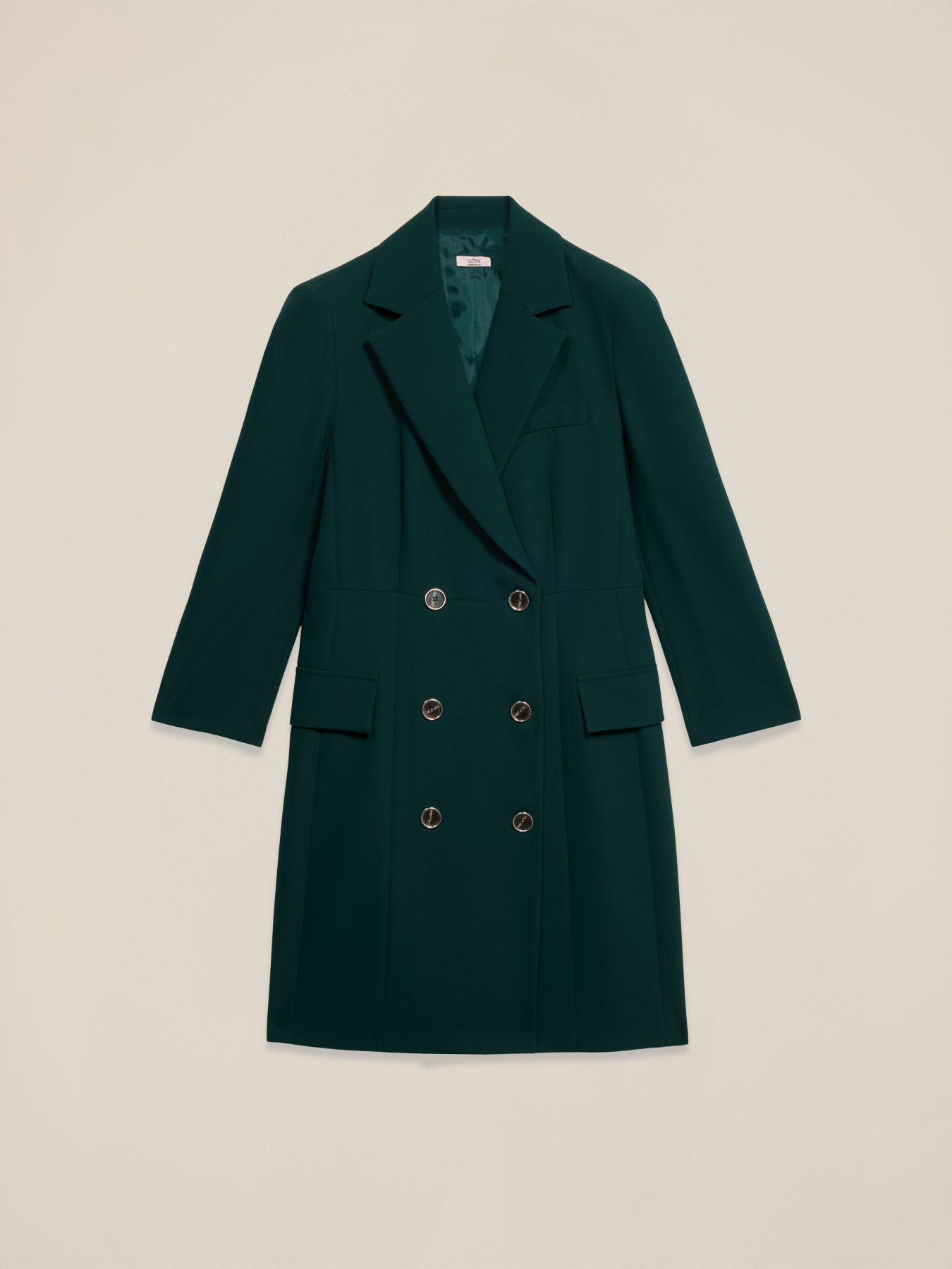 Robe coat in crepe fabric image number 5