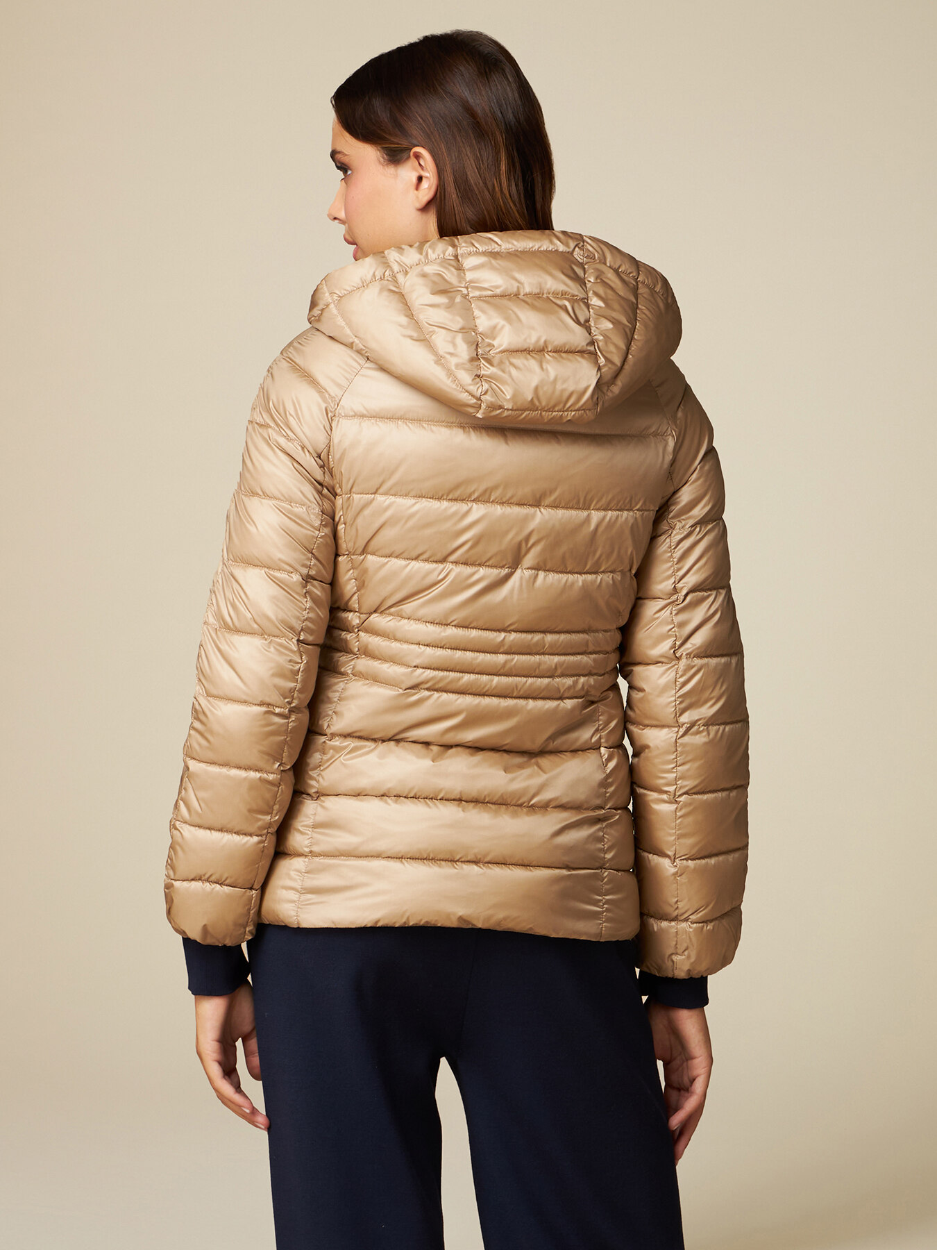 Lightweight recycled fibre down jacket image number 1