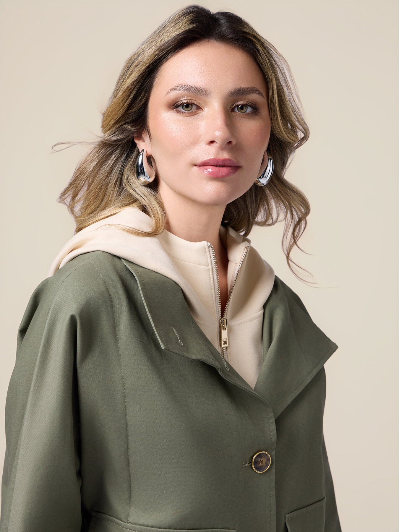Cotton jacket with sweatshirt parts image number 2