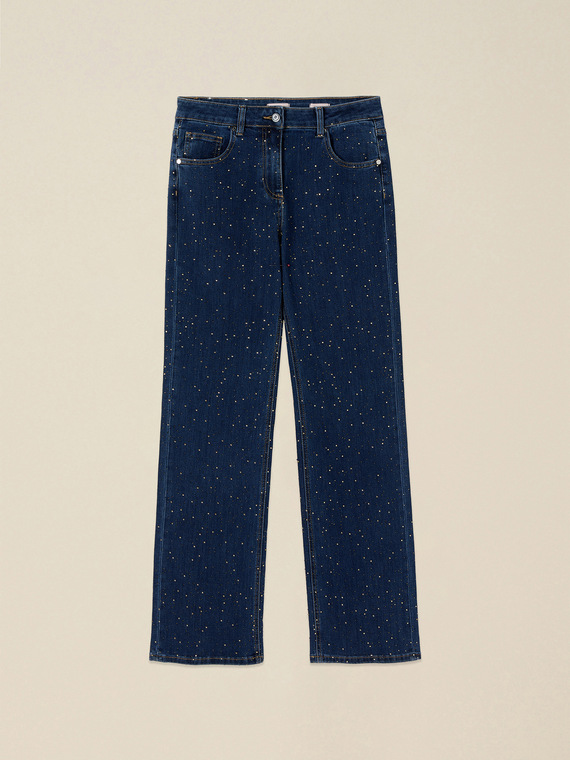 Regular jeans with crystals
