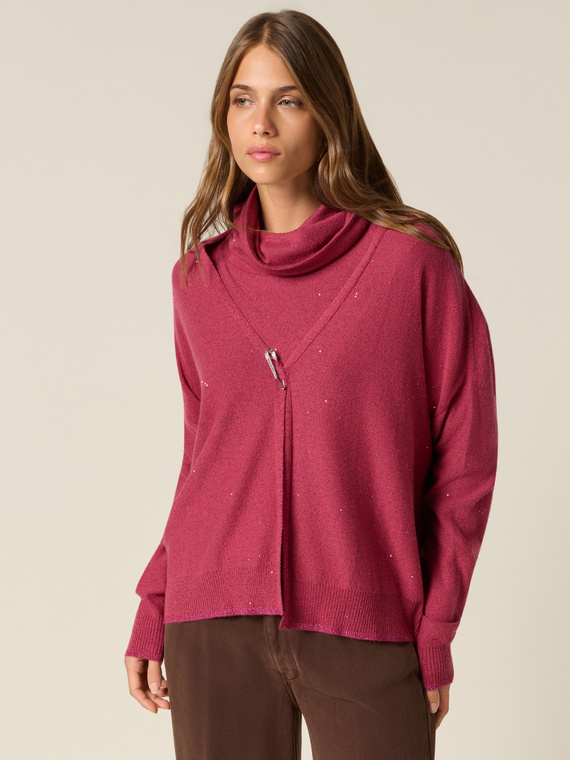 Cardigan aus Kaschmir-Mix mit Pailletten