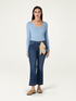Shanghai kick flare jeans with scarf image number 3