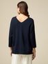 Sweater with V-neck front and back image number 1