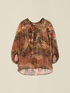 Camisa de gasa estampada mezcla de seda image number 3