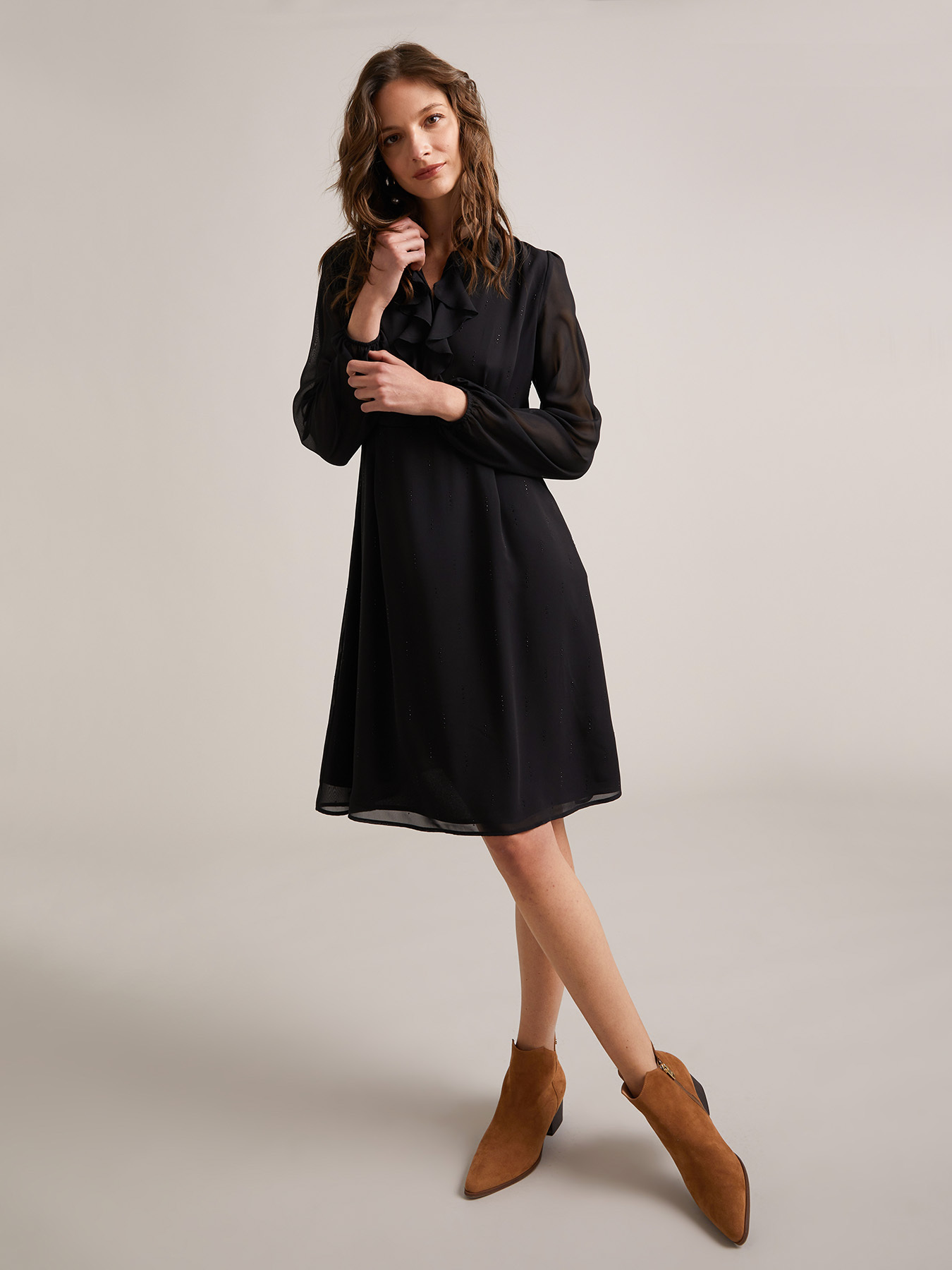 Chemisier dress with ruching image number 0