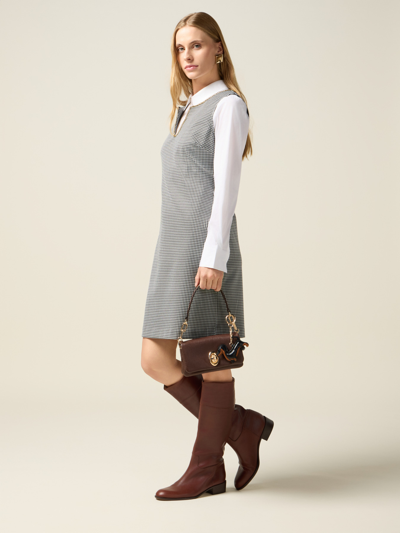 Houndstooth sheath dress image number 0