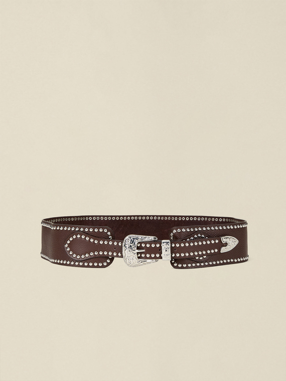 Ceinture western en cuir v&eacute;ritable