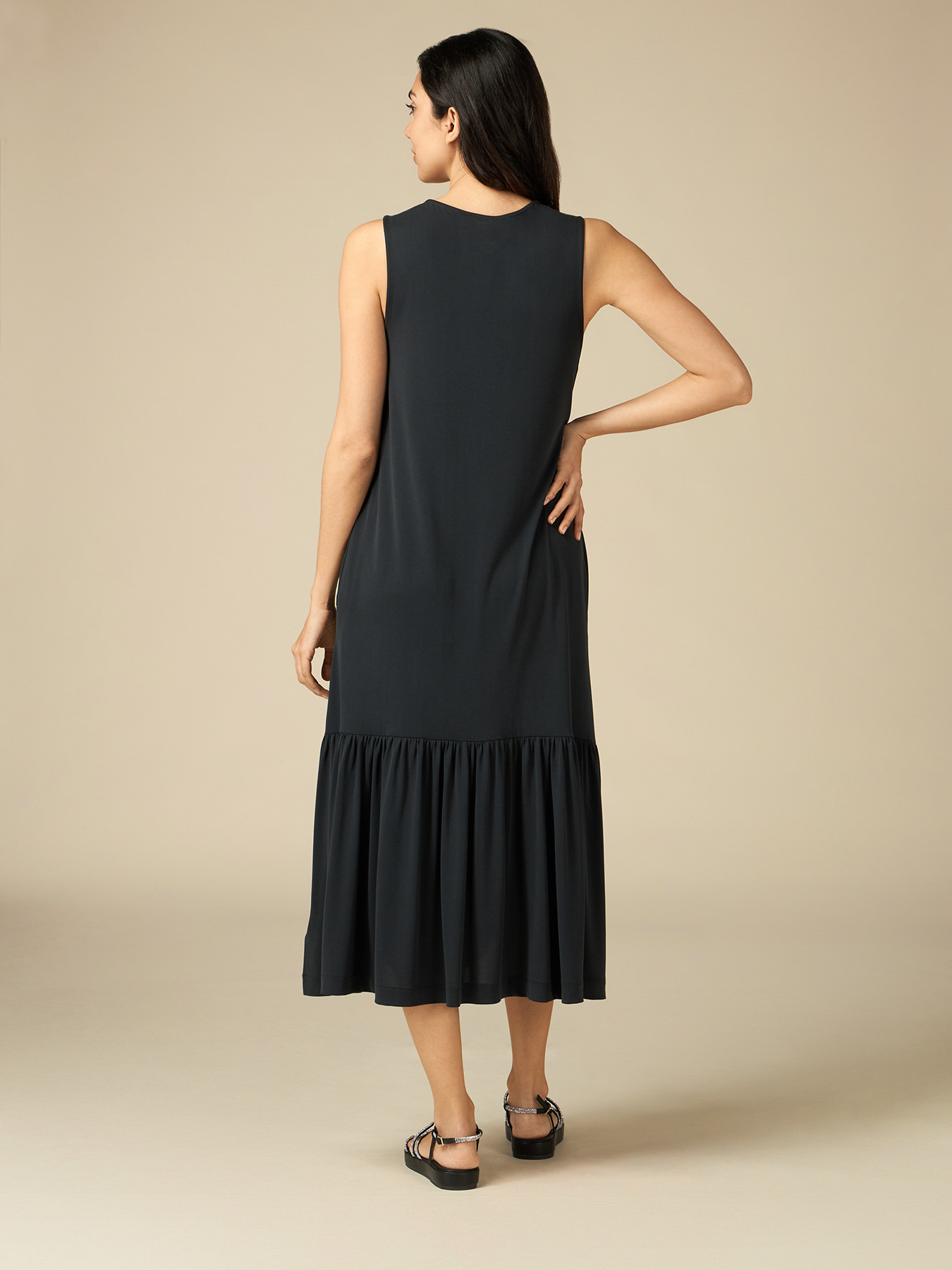 Robe longue en jersey effet cupro image number 1