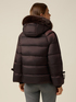 Down jacket with hood and furry trim image number 1