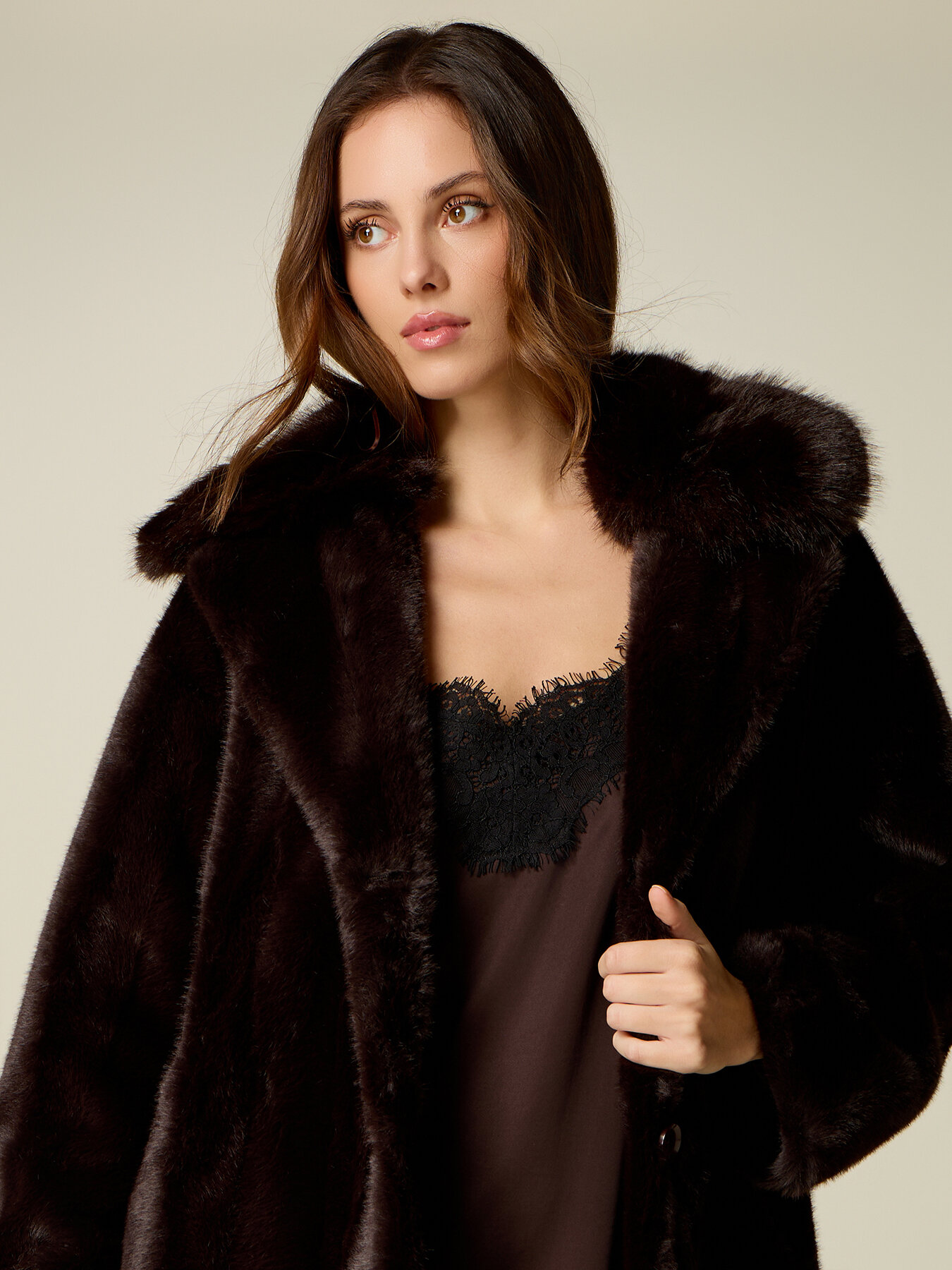 Cappotto in tessuto peluche image number 2