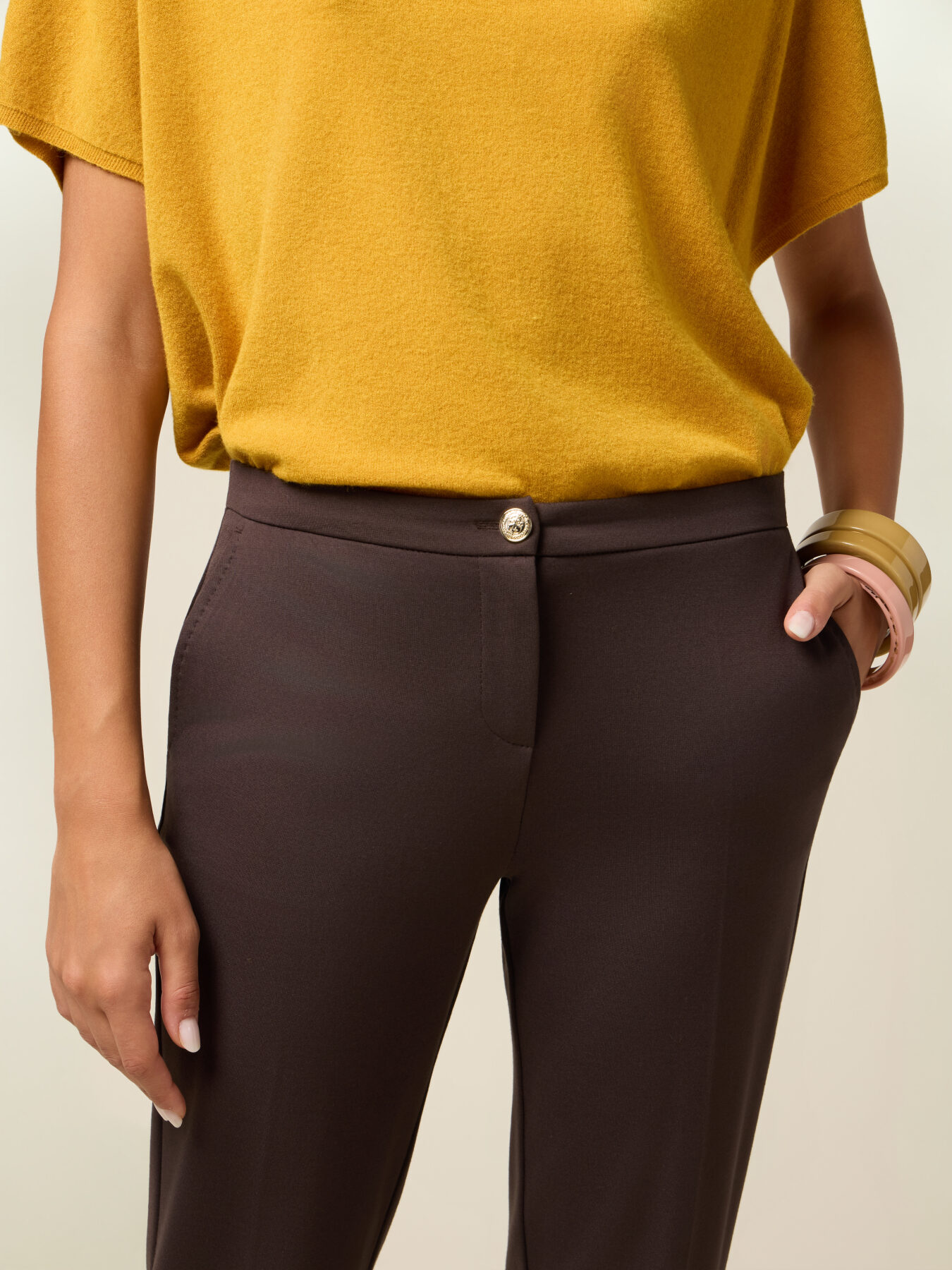 Regular trousers in Milano stitch image number 2