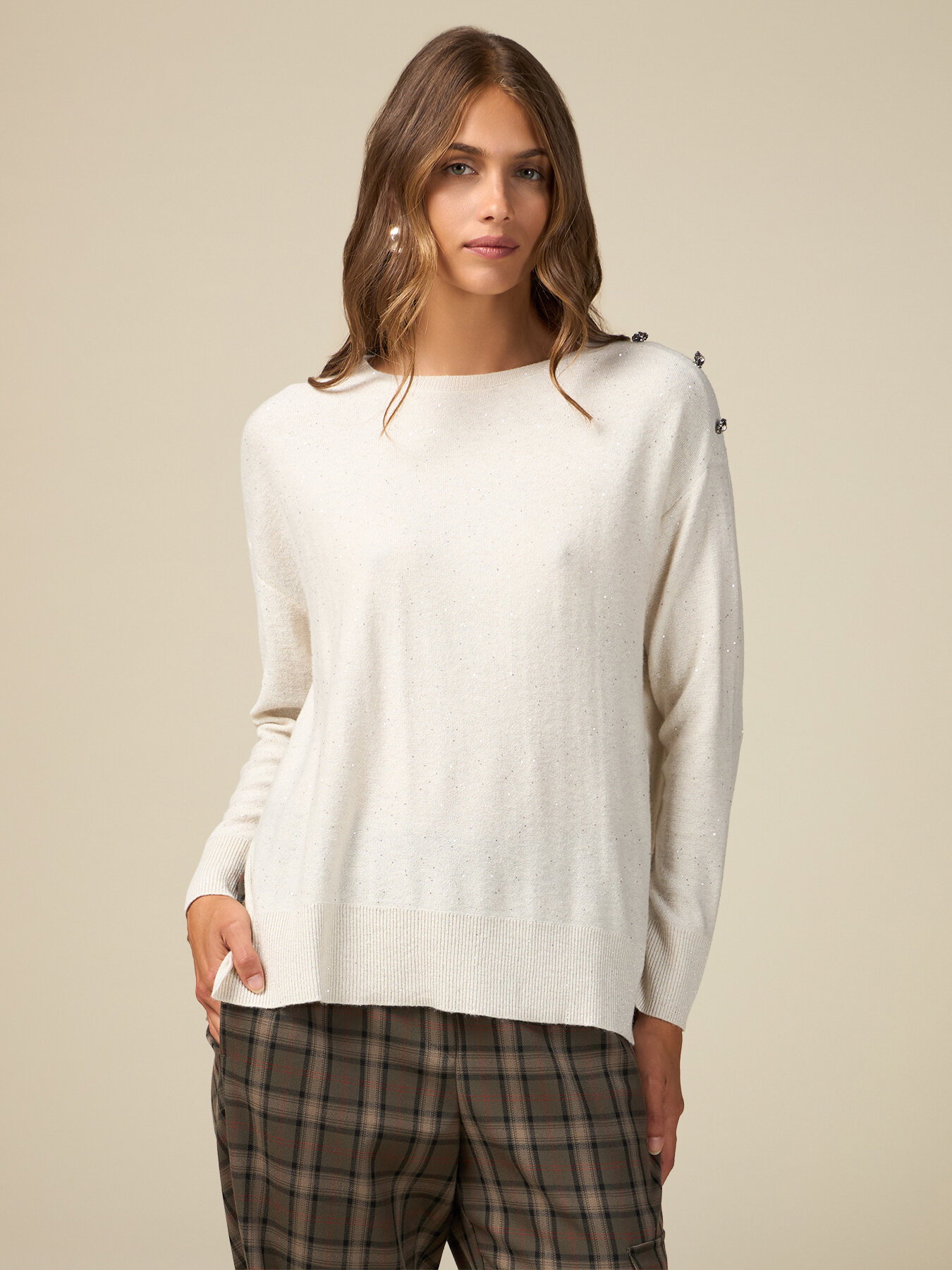 Pullover aus Kaschmirgemisch mit Pailletten image number 0