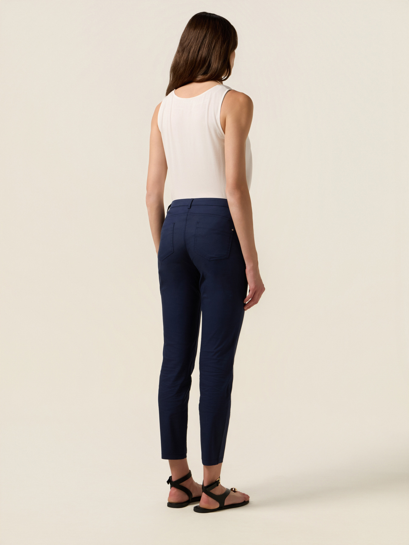 Pantalon skinny en coton m&eacute;lang&eacute; image number 1