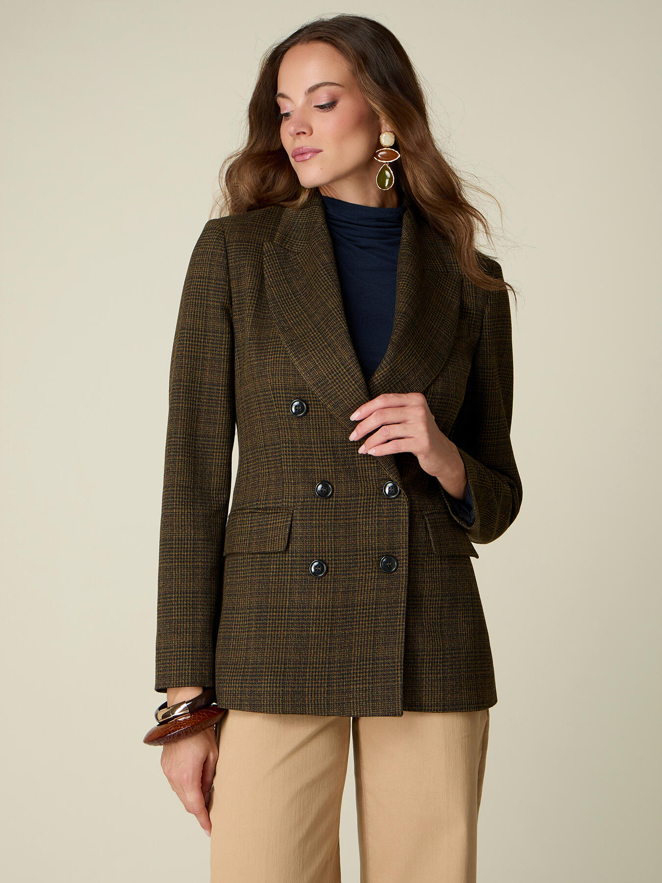 Doppelreihiger Karo-Blazer image number 0