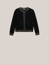 Cardigan bicolor con paillettes image number 3