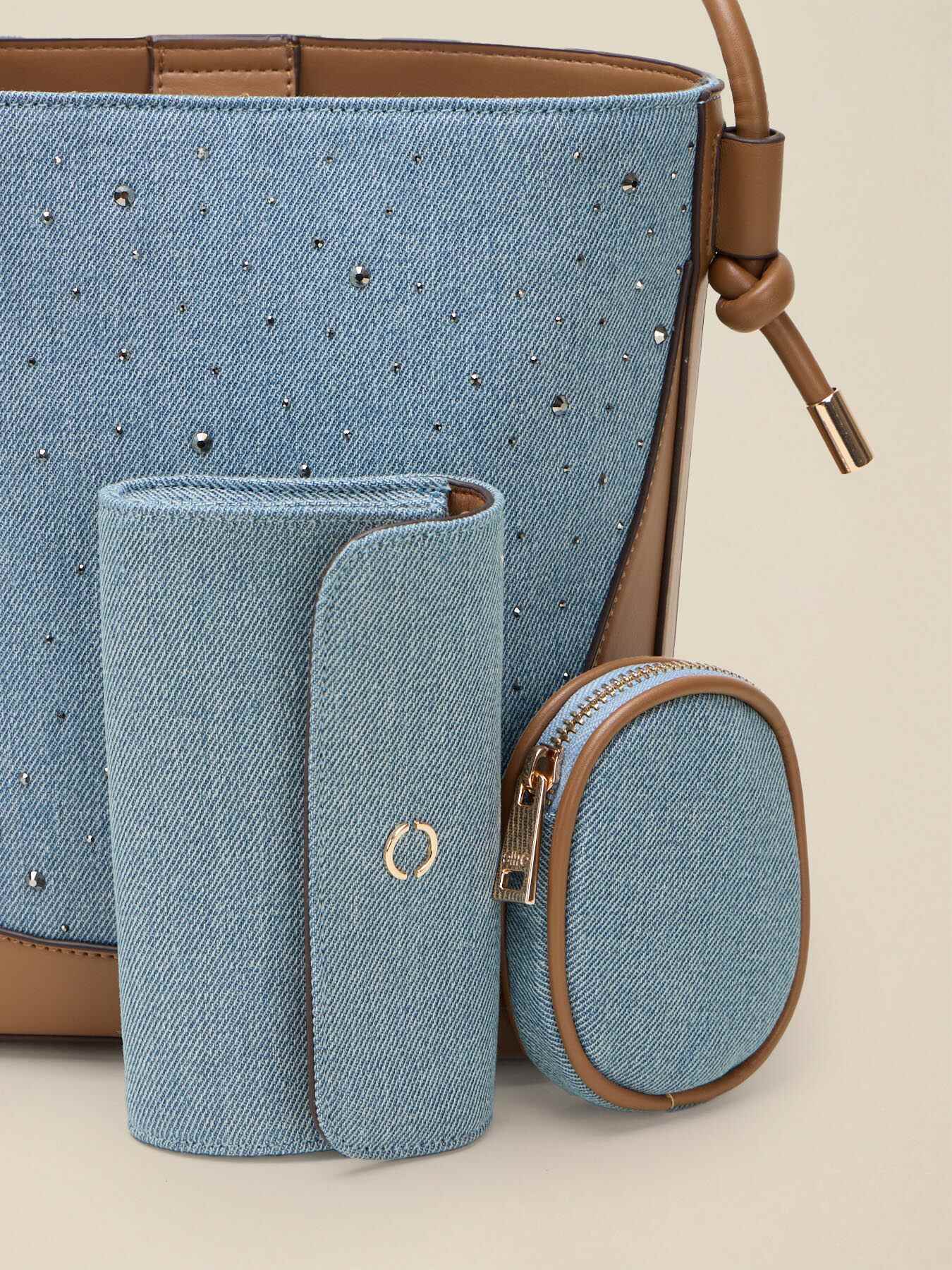 Denim bag with crystals image number 3