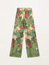 Patterned satin palazzo trousers image number 4