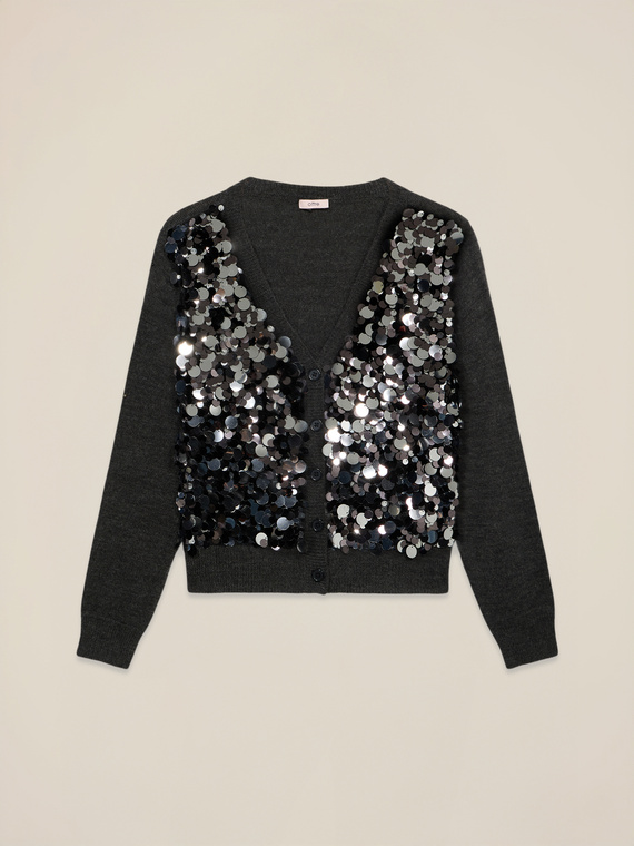 Cardigan with maxi sequins