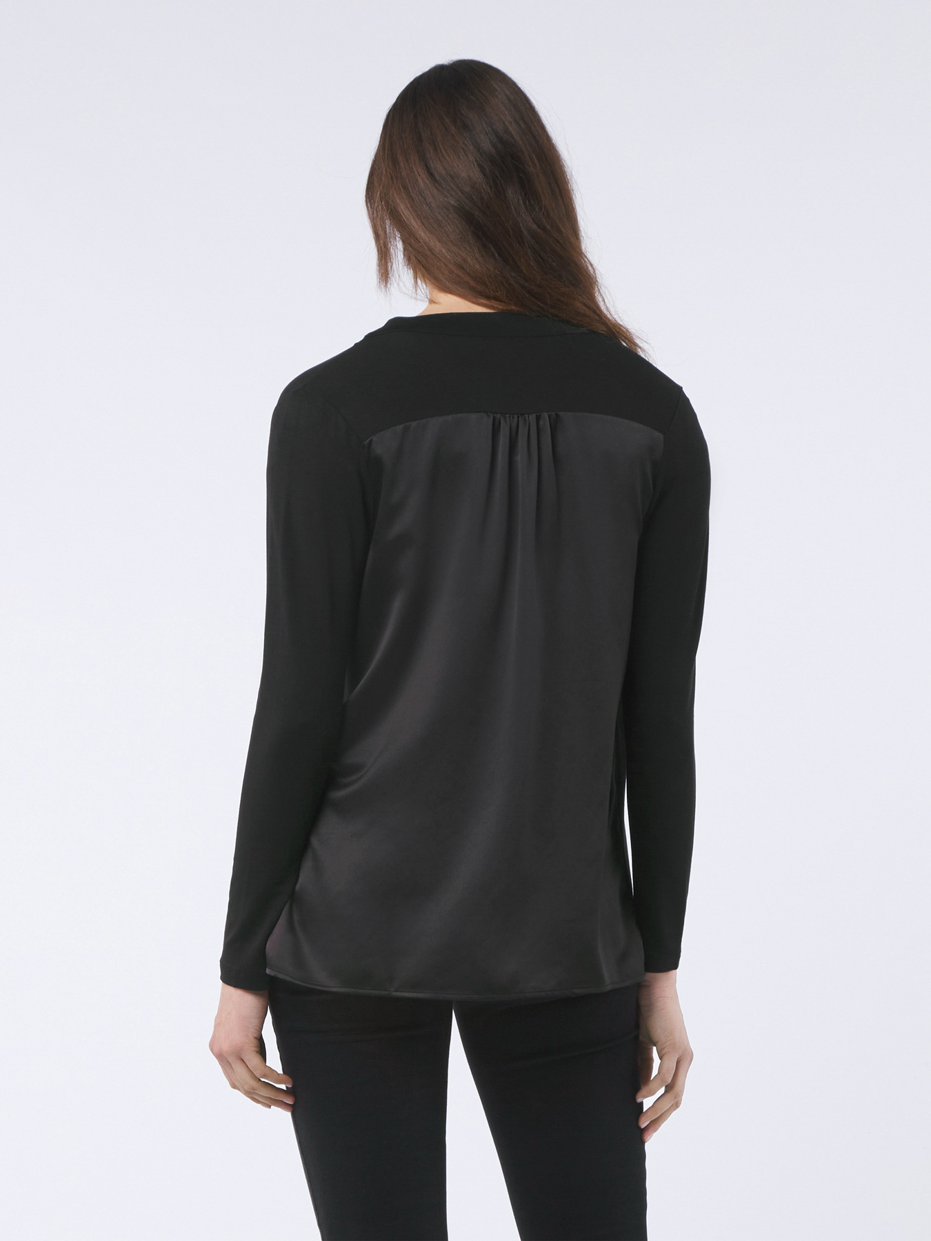 Cardigan in raso e jersey image number 1
