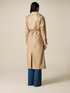 Long trench coat in coated fabric image number 1