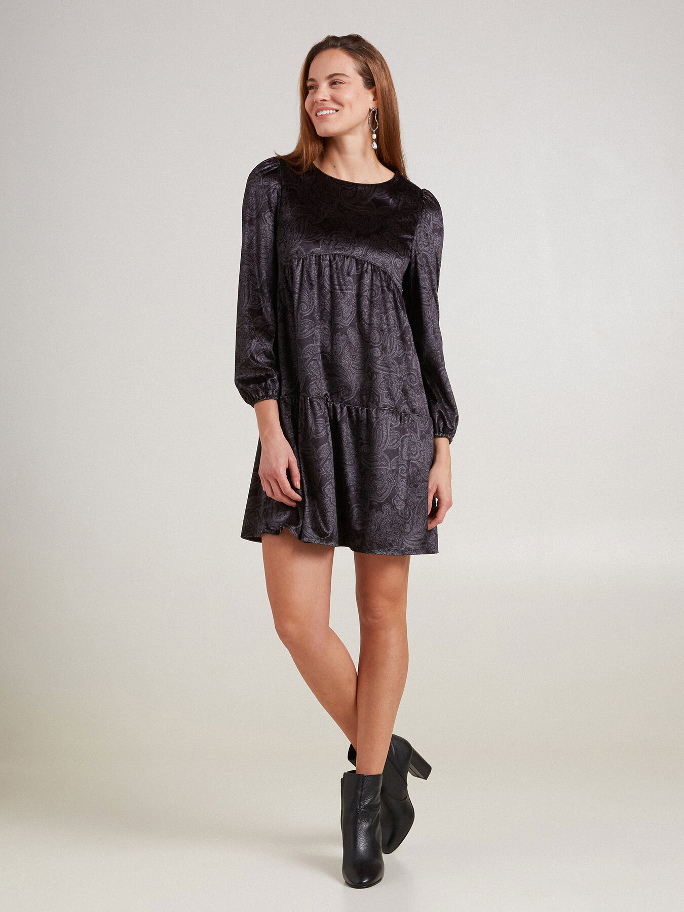 Vestito skater corto in ciniglia image number 0