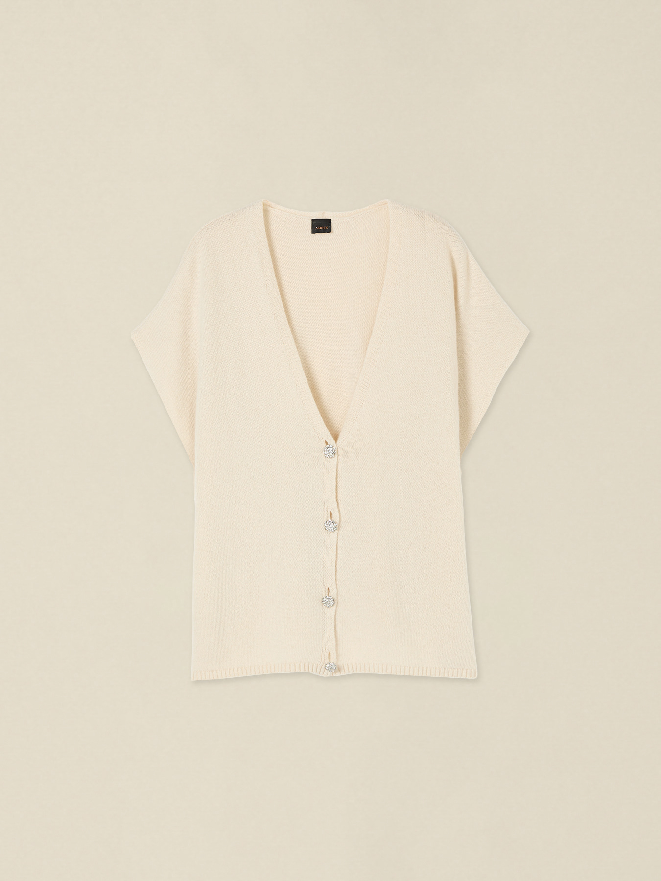 Cashmere-blend cardigan with jewel buttons image number 3