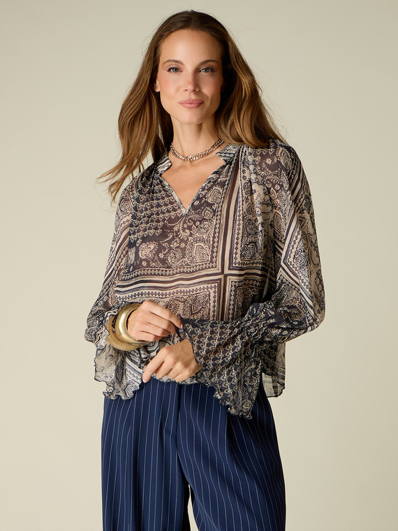 Viskosebluse mit Muster