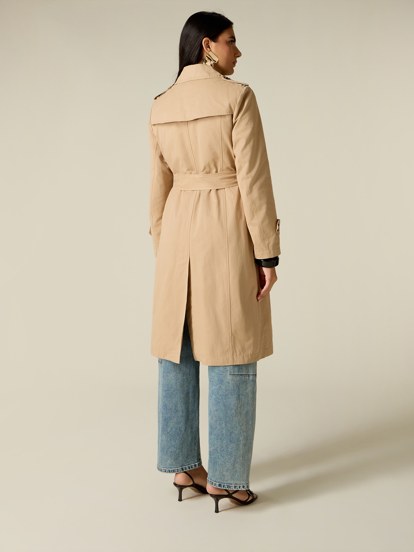 Doppelreihiger Trenchcoat aus Baumwollmischung image number 1