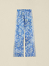 Pantaloni palazzo din satin cu imprimeu image number 4