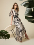 Patterned silk blend long dress image number 3