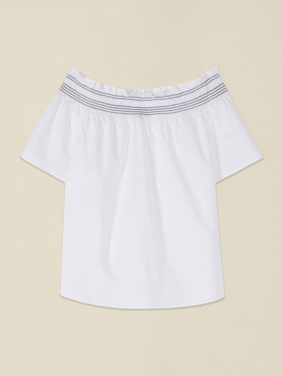 Off-shoulder cotton blouse