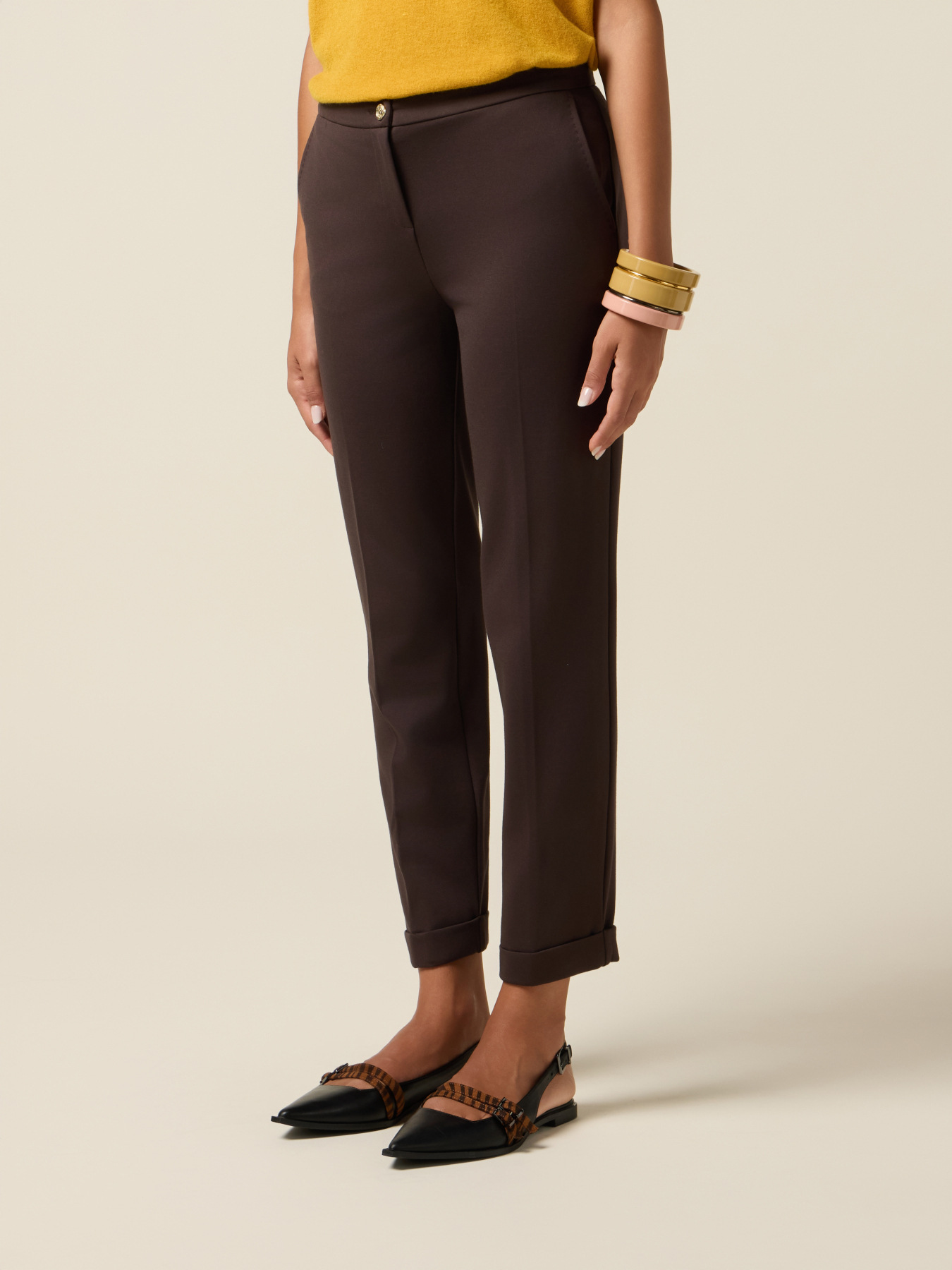 Regular trousers in Milano stitch image number 3