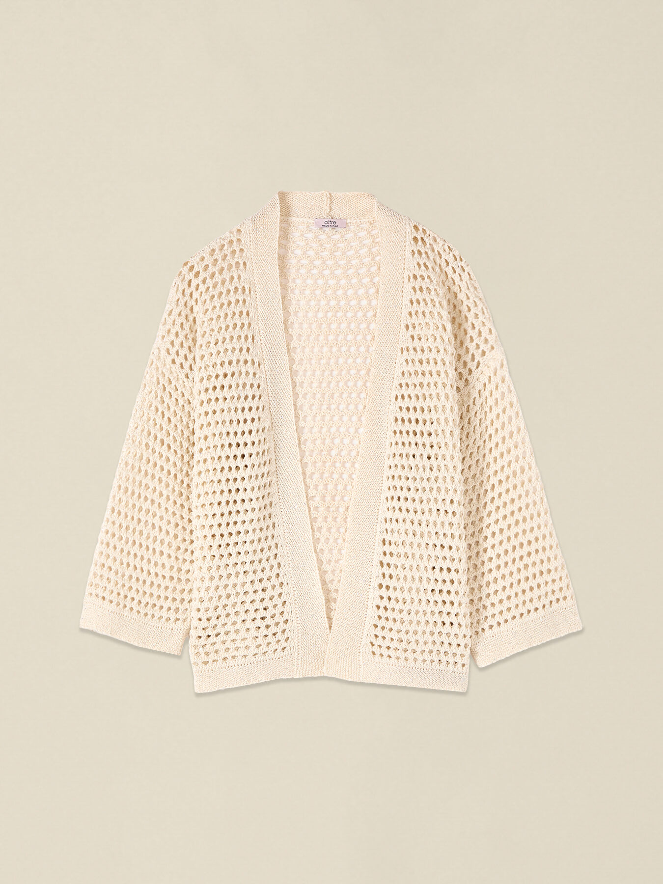 Durchbrochene Strickjacke aus Baumwollmischung image number 3