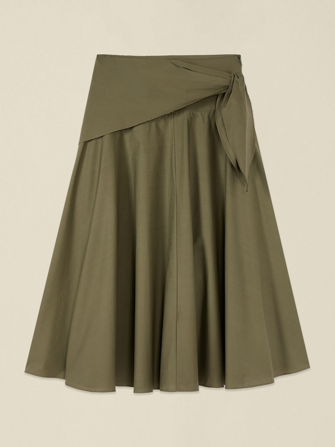 A-line poplin skirt with knot image number 4